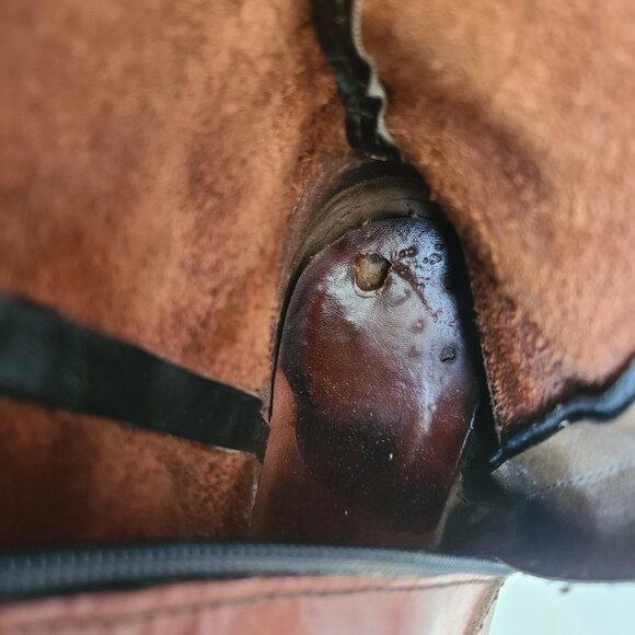 Vtg 70's Braided Brown Caramel Leather Campus Boots (7 B) Wild Card Brazil Read - Picture 15 of 16